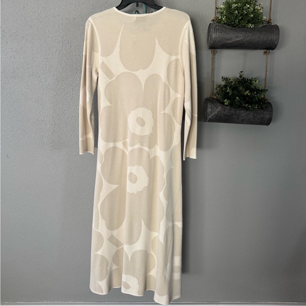 Marimekko Cream Floral Long Sleeve Sweater Dress size M NWT - Picture 3 of 4